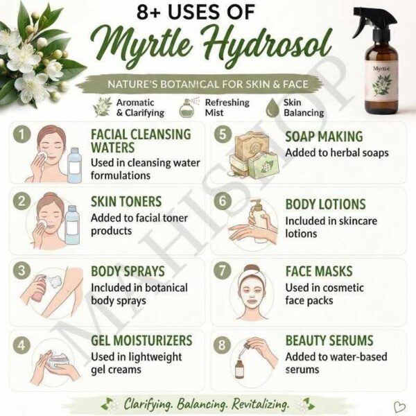 8 uses of myrtle hydrosol